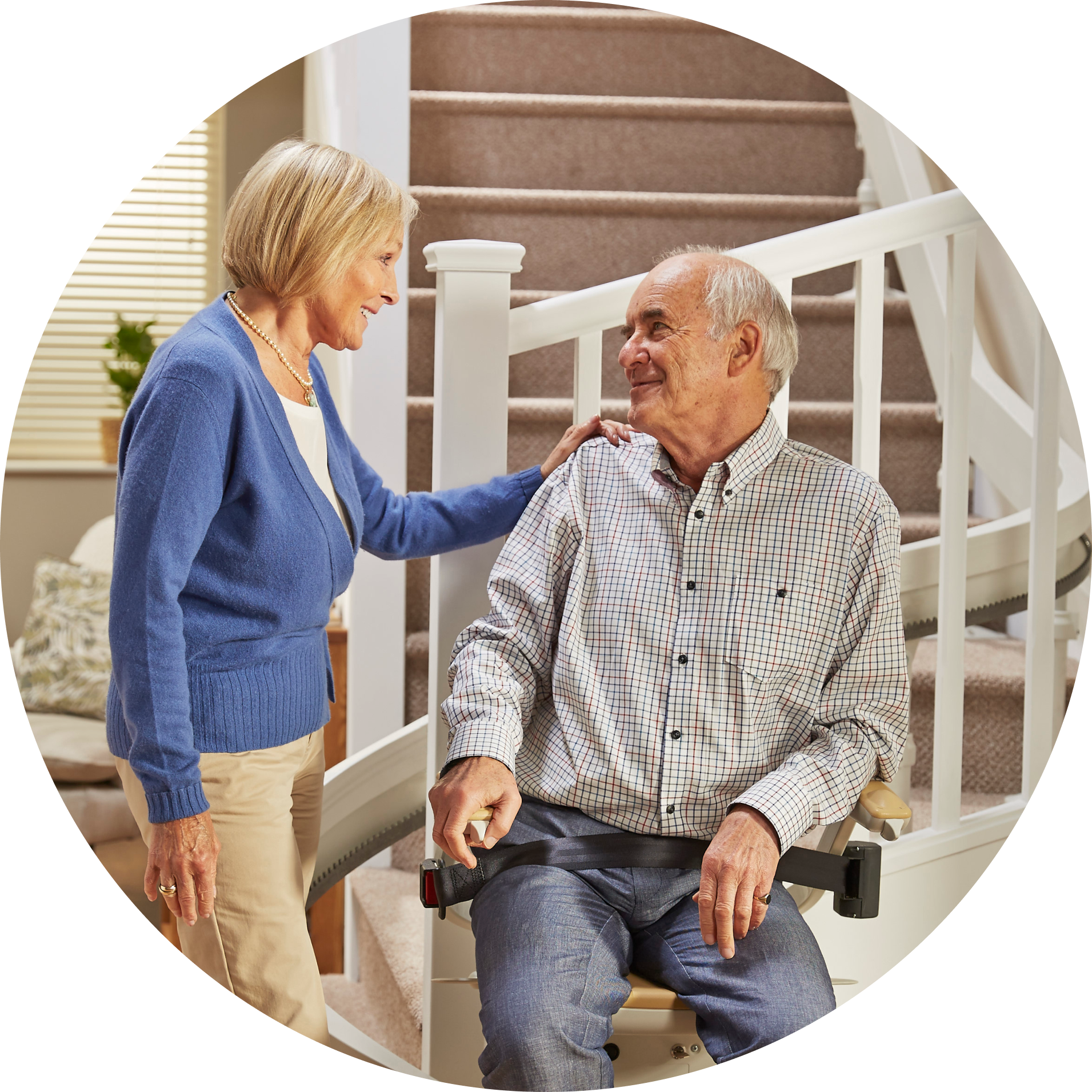 installing acorn straight stairlift in a Minnesota home